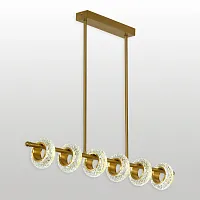 Светильник подвесной LED Littlerock LSP-7501 Lussole прозрачный на 1 лампу, основание бронзовое в стиле современный линейный