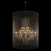 Люстра подвесная Vaille Crystal 10450/1200 LOFT IT графит на 24 лампы, основание графит в стиле арт-деко цепочки