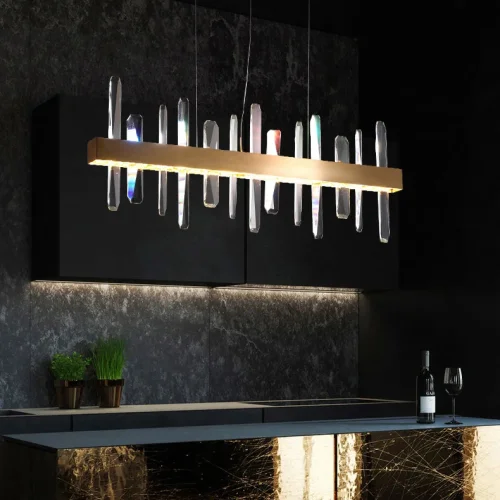 Светильник подвесной CAROLA LONG L82 203673-23 ImperiumLoft прозрачный на 1 лампу, основание латунь в стиле современный фото 10