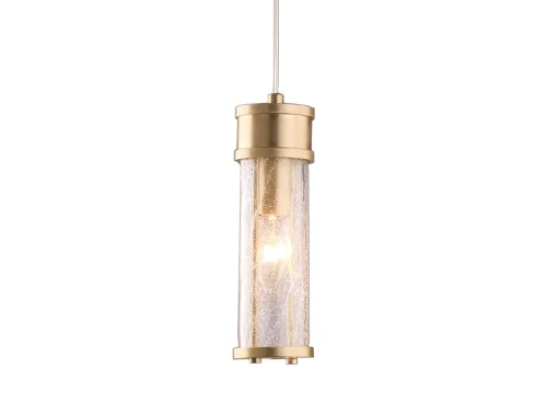 Светильник подвесной 10271 S/S brass Newport прозрачный 1 лампа, основание латунь в стиле классический современный американский трубочки фото 2