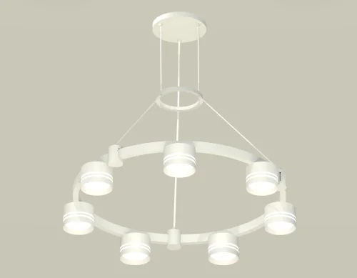Светильник подвесной XR92031603 Ambrella light белый 7 ламп, основание белое в стиле хай-тек современный 