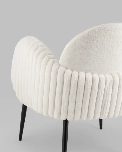 Кресло Wave Stripes букле белый УТ000038941 Stool Group, белый/букле, ножки/металл/чёрный, размеры - *****мм фото 8