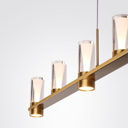 Светильник подвесной LED Defance 7144/45L Odeon Light прозрачный на 7 ламп, основание бронзовое в стиле классический современный линейный фото 6