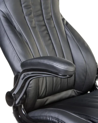 Офисное кресло для руководителей 112B-LMR WARREN, цвет чёрный Dobrin, чёрный/экокожа, ножки/металл/чёрный, размеры - 1140*1210***720*810 фото 7