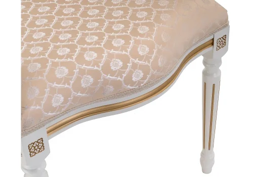 Деревянный стул Данте молочный с золотой патиной 406092 Woodville, бежевый/ткань, ножки/массив бука/молочный, размеры - ****510*550 фото 8