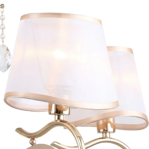 Люстра подвесная Charm 2756-5P F-promo белая на 5 ламп, основание золотое в стиле арт-деко  фото 4