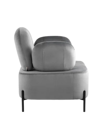 Кресло Кэнди велюр серый УТ000035878 Stool Group, серый/велюр, ножки/металл/чёрный, размеры - ****860*790мм фото 4