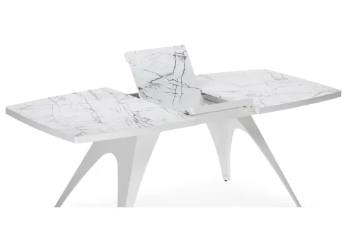 Деревянный стол Лардж 160(200)х90х76 monte belo / белый 551076 Woodville столешница белая из лдсп пластик фото 5