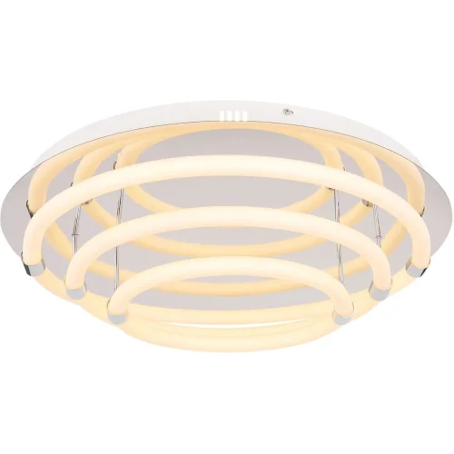 Светильник потолочный LED Epi 65001D2 Globo белый на 1 лампу, основание хром в стиле современный кольца