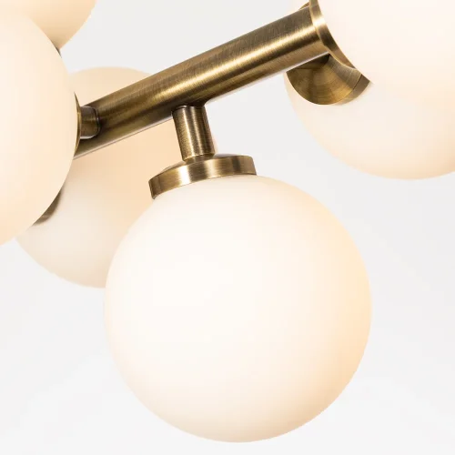 Люстра на штанге Bolla-Piccolo A3988SP-12AB Arte Lamp белая на 12 ламп, основание бронзовое в стиле современный шар фото 3