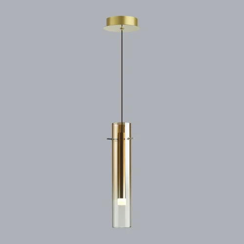 Светильник подвесной LED Shiny 5062/5LB Odeon Light янтарный 1 лампа, основание золотое в стиле современный трубочки фото 4