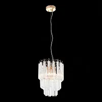 Люстра подвесная Osoleto SL386.203.05 ST-Luce прозрачная на 5 ламп, основание золотое в стиле современный 