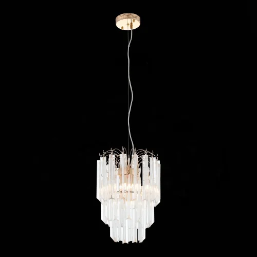 Люстра подвесная Osoleto SL386.203.05 ST-Luce прозрачная на 5 ламп, основание золотое в стиле современный 