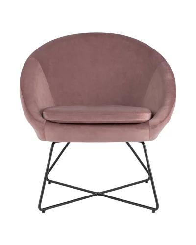 Кресло Колумбия, велюр, пыльно-розовый УТ000006619 Stool Group, розовый/велюр, ножки/металл/чёрный, размеры - ****700*660мм фото 2