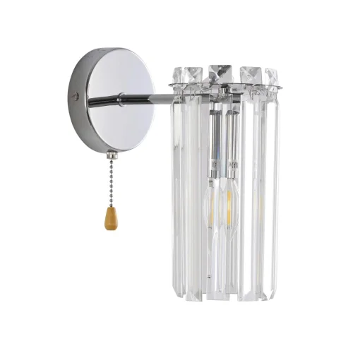 Бра с выключателем Favla 8348/1W Lumion прозрачный на 1 лампу, основание хром в стиле классический  Бра с выключателем Favla 8348/1W Lumion прозрачный на 1 лампу, основание хром в стиле классический