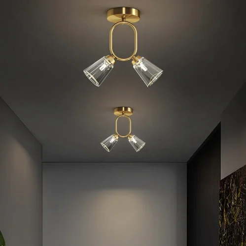 Светильник потолочный ADRIELL CH Brass Black 208131-23 ImperiumLoft прозрачный на 2 лампы, основание латунь в стиле современный фото 10