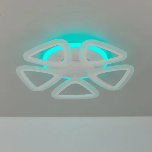 Люстра потолочная LED RGB с пультом Мальта Смарт CL234A150E Citilux белая на 1 лампа, основание белое в стиле современный хай-тек с пультом фото 9
