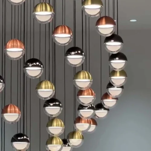 Люстра каскадная LED Luna 4371-28P Favourite прозрачная разноцветная на 1 лампу, основание чёрное в стиле современный фото 4