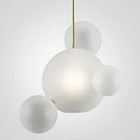 Светильник подвесной GIOPATO COOMBES BOLLE BLS LAMP white glass 4 99039-22 ImperiumLoft белый на 1 лампу, основание золотое в стиле современный 
