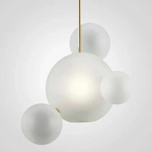 Светильник подвесной GIOPATO COOMBES BOLLE BLS LAMP white glass 4 99039-22 ImperiumLoft белый на 1 лампу, основание золотое в стиле современный 