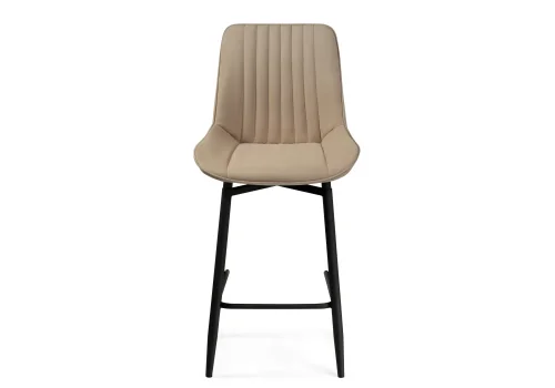 Полубарный стул Седа К крутящийся бежевый / черный 520602 Woodville, бежевый/велюр, ножки/металл/чёрный, размеры - ****500*580 фото 2