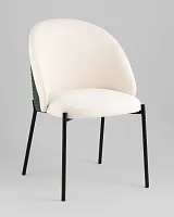 Стул обеденный Adelinde, бежевый с зеленой экокожей УТ000038521 Stool Group, бежевый/букле, ножки//чёрный, размеры - ****535*590