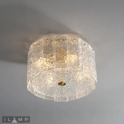 Светильник потолочный Manhattan C6315-D400 BR iLamp прозрачный 4 лампы, основание латунь в стиле классический  фото 6