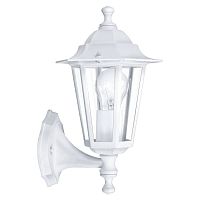 Настенный светильник 22463 LATERNA 5 Eglo уличный IP44 белый 1 лампа, плафон прозрачный в стиле кантри классический E27