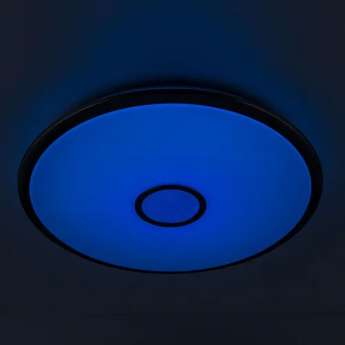 Люстра потолочная LED с пультом Старлайт Смарт CL703A81G Citilux белая на 1 лампа, основание хром в стиле современный хай-тек с пультом яндекс алиса голосовое управление фото 4