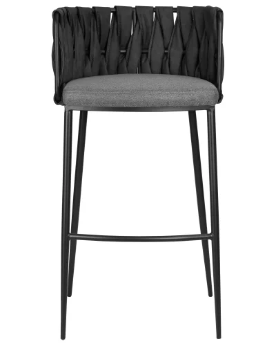 Набор 4 шт Стул барный DOBRIN AMELIA (серая ткань (F-48), темно-серый винтажный PU (MF-12)) цвет сиденья серая ткань (F-48), цвет спинки темно-серый винтажный PU (MF-12), цвет основания черный Dobrin, серый/ткань экокожа, ножки/металл/, размеры - *980**** фото 7 Набор 4 шт Стул барный DOBRIN AMELIA (серая ткань (F-48), темно-серый винтажный PU (MF-12)) цвет сиденья серая ткань (F-48), цвет спинки темно-серый винтажный PU (MF-12), цвет основания черный Dobrin, серый/ткань экокожа, ножки/металл/, размеры - *980**** фото 7