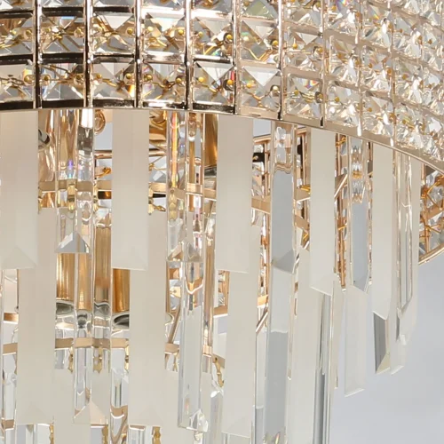 Люстра подвесная Бриз 111014008 DeMarkt прозрачная на 8 ламп, основание золотое в стиле классический  фото 4