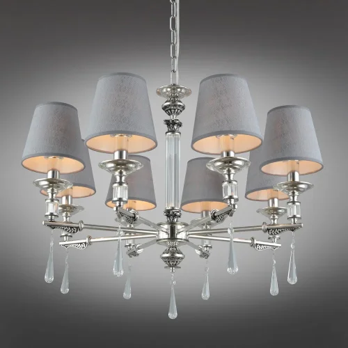 Люстра подвесная Rivoli OML-64203-08 Omnilux серая на 8 ламп, основание серебряное в стиле классический фото 2