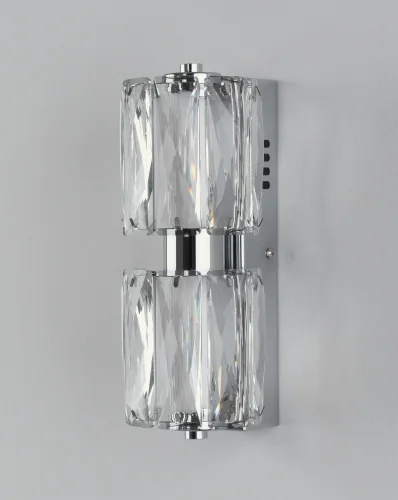 Бра LED Prismique V11716-WL Moderli прозрачный на 1 лампу, основание хром в стиле современный фото 2