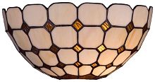 Бра Тиффани 812-801-01 Velante бежевый разноцветный коричневый 1 лампа, основание хром в стиле тиффани орнамент