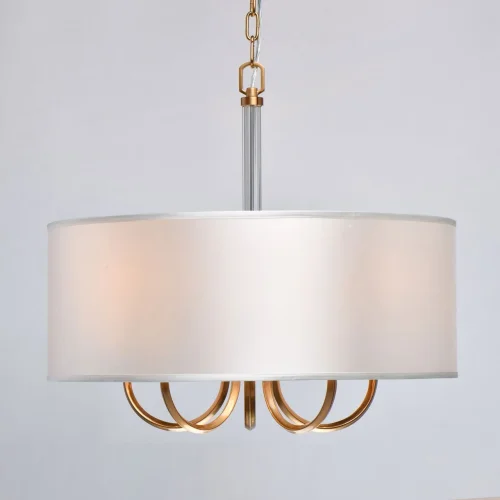 Люстра подвесная Палермо 386017605 Chiaro белая на 5 ламп, основание бронзовое в стиле классический  фото 3