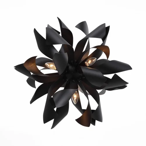 Люстра подвесная SPIRAGLIO SL453.403.06E St-Luce чёрная на 6 ламп, основание чёрное в стиле современный  фото 3