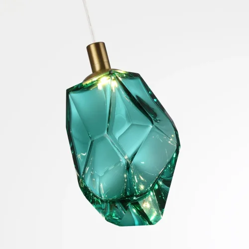 Светильник подвесной Gemme 7110/4LC Odeon Light зелёный на 1 лампу, основание бронзовое в стиле классический современный выдувное фото 6