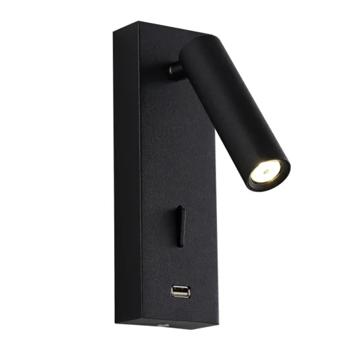 Бра с выключателем LED с usb CLT 210W USB BL Crystal Lux чёрный на 1 лампу, основание чёрное в стиле современный фото 4