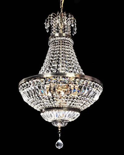 Люстра подвесная Stefanea LDP 10505 Lumina Deco прозрачная на 6 ламп, основание золотое в стиле классический  фото 3