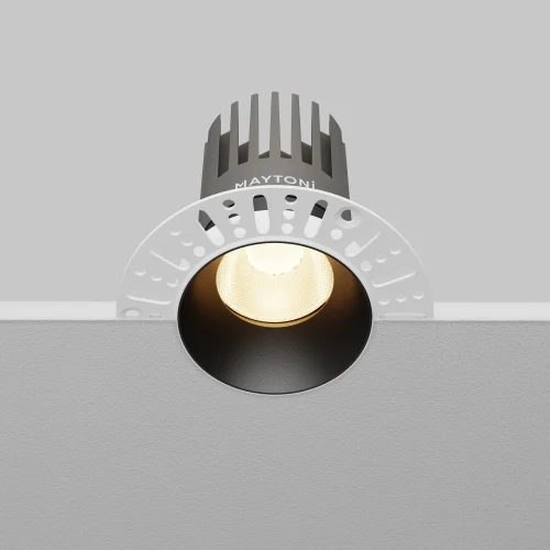 Светильник точечный LED Dip DL121-15W-3K-TRS-B Maytoni чёрный на 1 лампу, основание чёрное в стиле современный хай-тек круглый для затирки фото 6