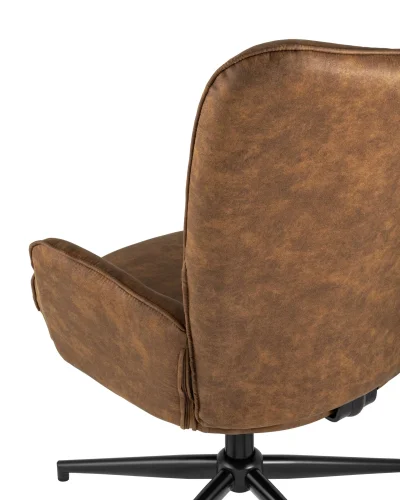 Кресло Ирис вращающееся,иск.замша коричневая УТ000005619 Stool Group, коричневый/искусственная замша, ножки/металл/чёрный, размеры - ****680*760мм фото 6