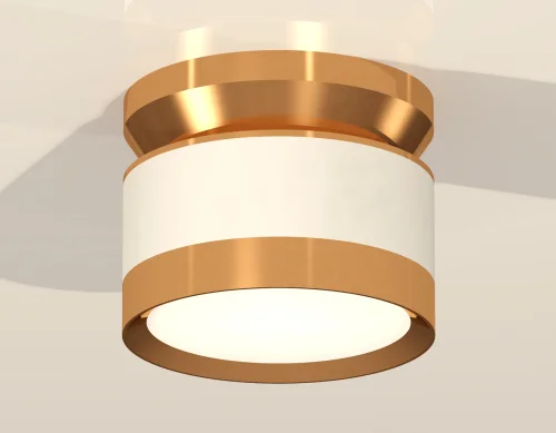 Светильник накладной XS8101060 Ambrella light белый 1 лампа, основание золотое в стиле хай-тек круглый фото 3