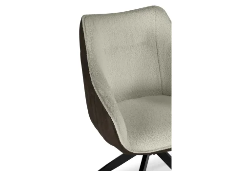 Стул на металлокаркасе Kansas brown / cream / black 15833 Woodville, кремовый/велюр, ножки/металл/чёрный, размеры - ****610*620 фото 7
