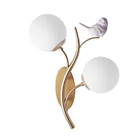 Бра Camomilla A9712AP-2SG Arte Lamp белый 2 лампы, основание матовое золото в стиле флористика современный шар птички