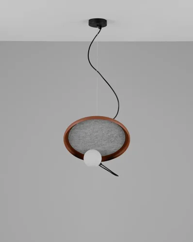 Светильник подвесной Cosmi V10696-PL Moderli белый серый 1 лампа, основание чёрное в стиле современный  фото 2