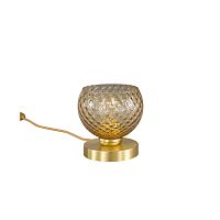 Настольная лампа P 10032/1 Reccagni Angelo янтарная 1 лампа, основание матовое золото металл в стиле классика модерн 