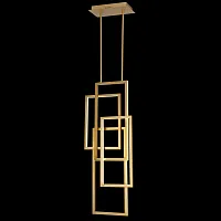 Светильник подвесной LED LAMPS 81128/1C GOLD Natali Kovaltseva золотой 1 лампа, основание золотое в стиле хай-тек современный квадраты