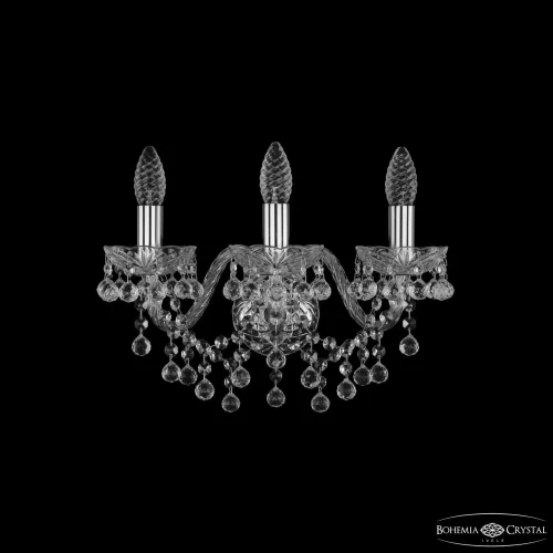 Бра 1409B/3/160 Ni Bohemia Ivele Crystal без плафона на 3 лампы, основание прозрачное никель в стиле классический sp