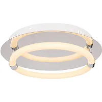 Светильник потолочный LED Epi 65001D Globo белый на 1 лампу, основание хром в стиле современный кольца