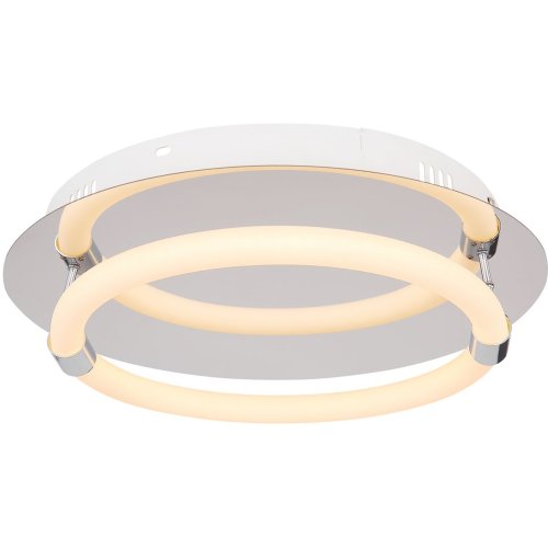 Светильник потолочный LED Epi 65001D Globo белый 1 лампа, основание хром в стиле современный кольца